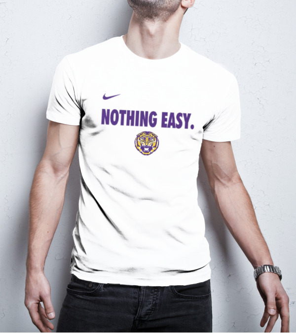 Nike LSU Tigers Nothing Easy Tiger Head T-Shirt