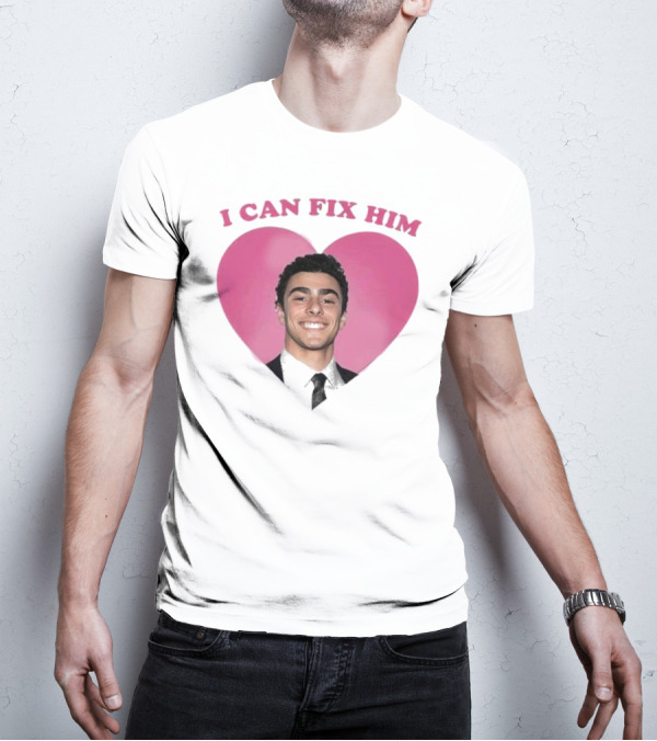 Luigi Mangione I Can Fix Him Pink Heart Background T-Shirt
