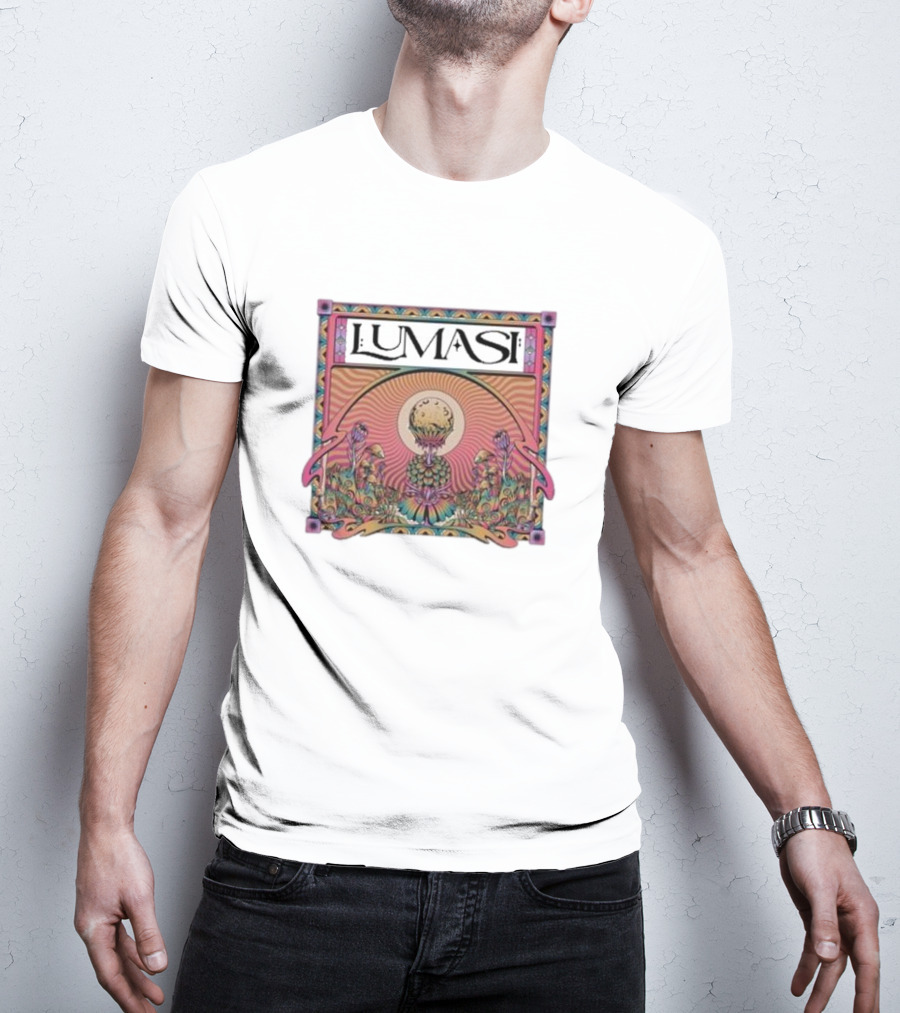 Lumasi Psychedelic Sun And Moon With Floral Elements T-Shirt