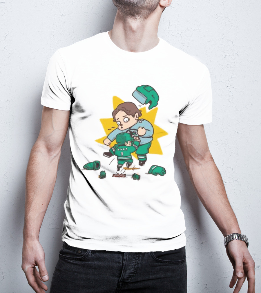 Mack Attacked Macklin Celebrini San Jose Sharks Cartoon Fight T-Shirt