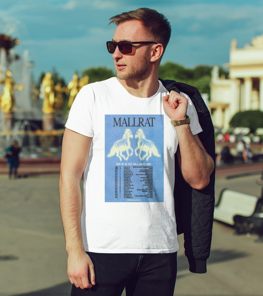Mallrat Tour 2025 Light Hit My Face Like A Straight Right April May June T-Shirt