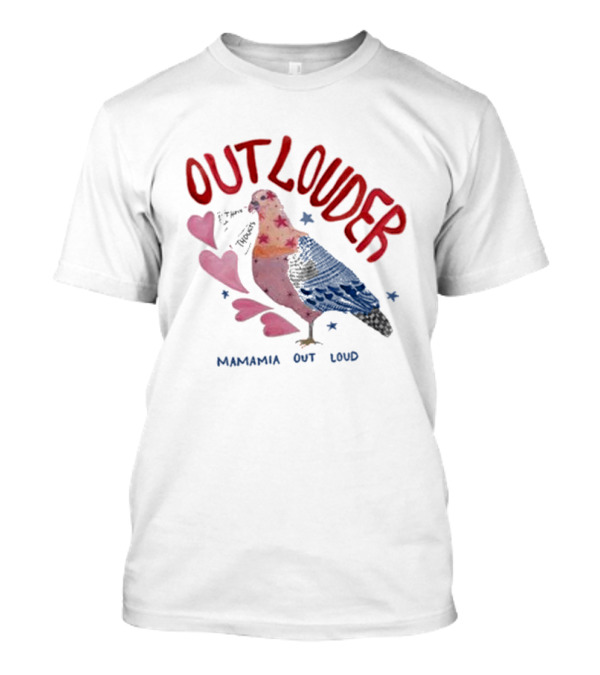 Mamamia Out Loud Outlouder Pigeon With Hearts And Stars T-Shirt