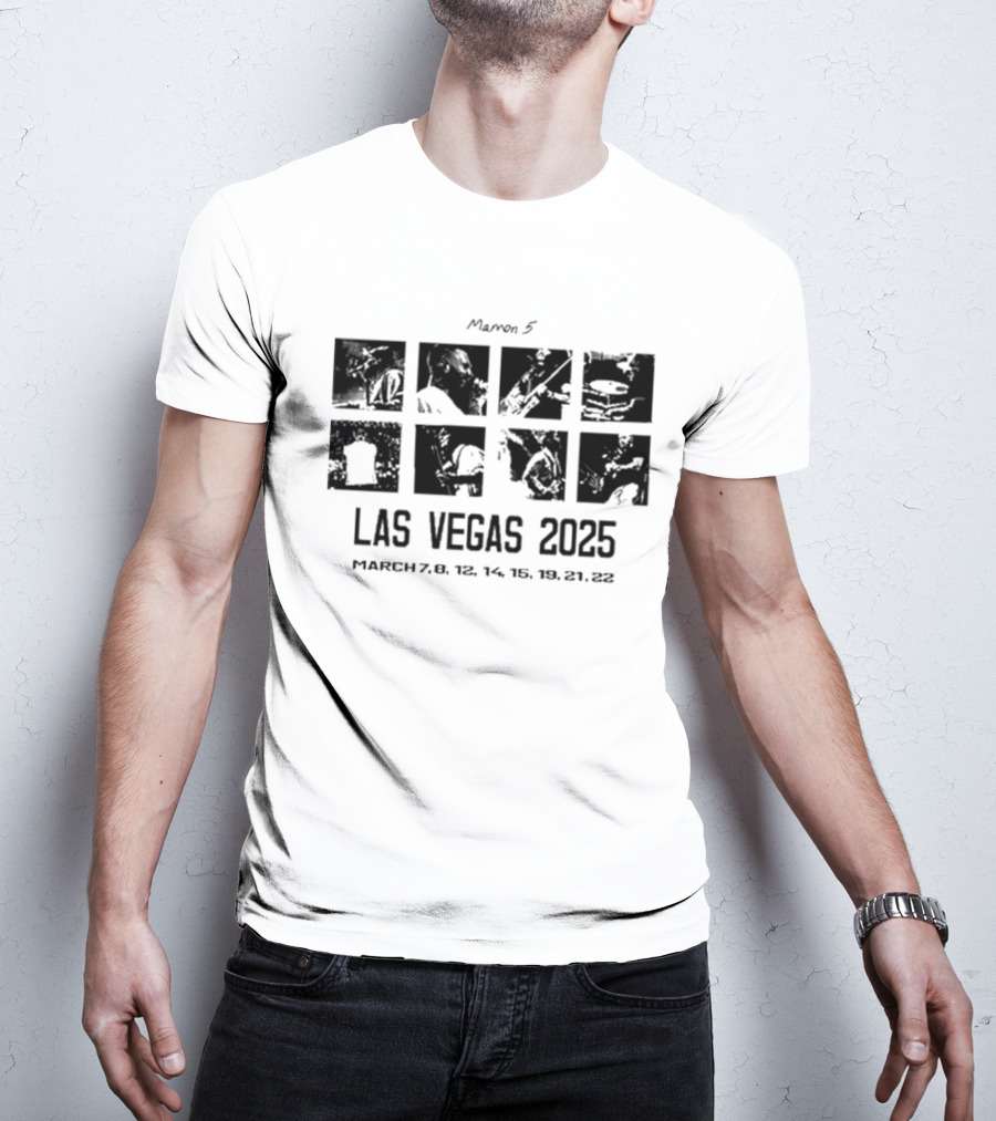 Maroon 5 Las Vegas Tour Dates March 7-22 2025 T-Shirt