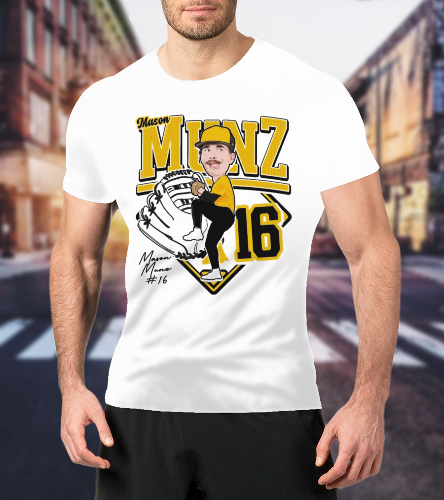 Mason Munz Baseball 2025 Player 16 Caricature T-Shirt