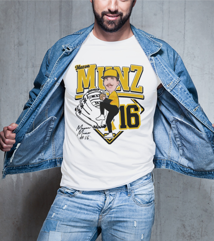 Mason Munz Baseball 2025 Player 16 Caricature T-Shirt