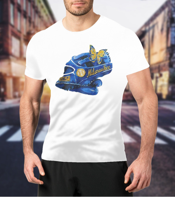 Milwaukee Brewers Hupy And Abraham Day Catcher's Mask With Butterfly And Key Symbols T-Shirt