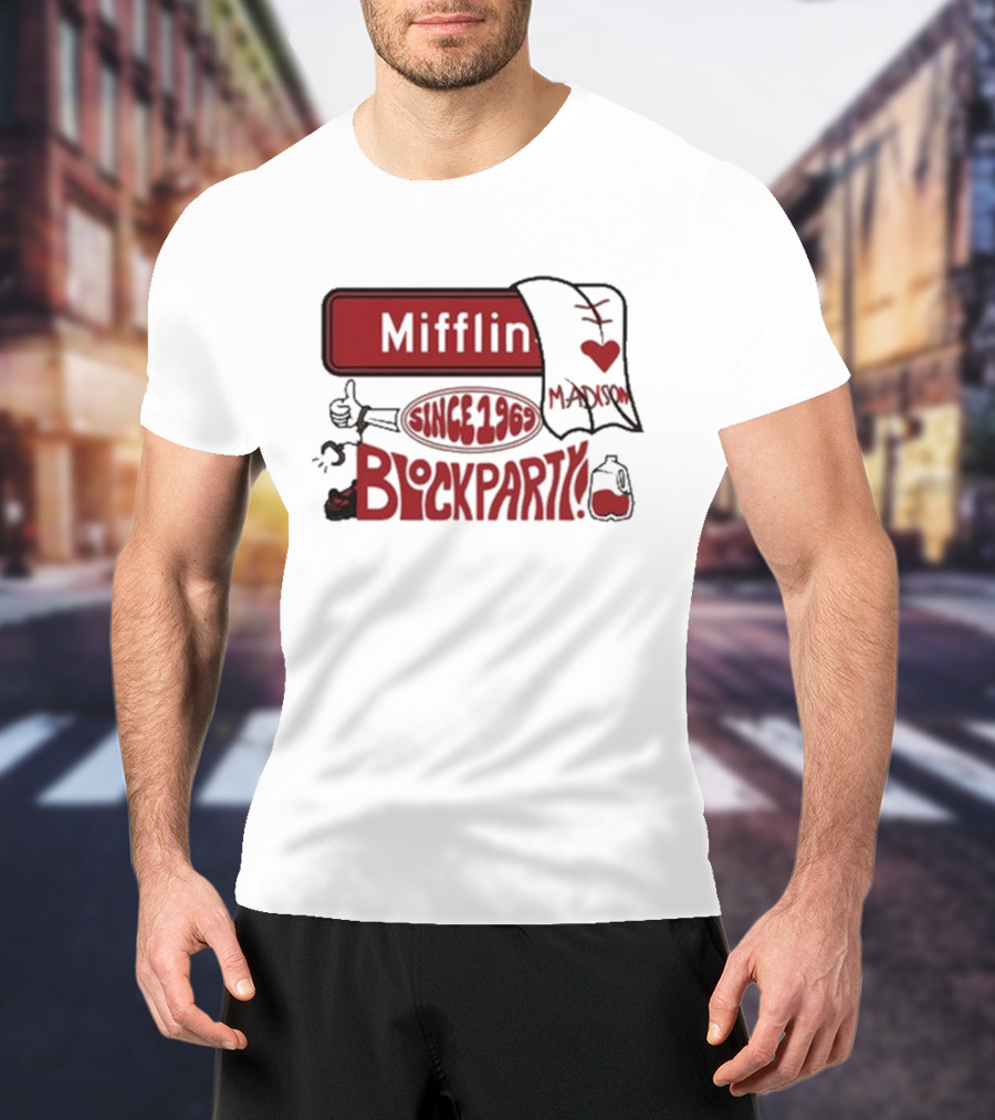 Mifflin Block Party Madison Since 1969 Heart Thumbs Up T-Shirt