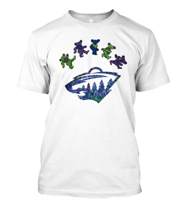 Minnesota Wild NHL Grateful Dead Night 2025 Dancing Bears Hockey T-Shirt