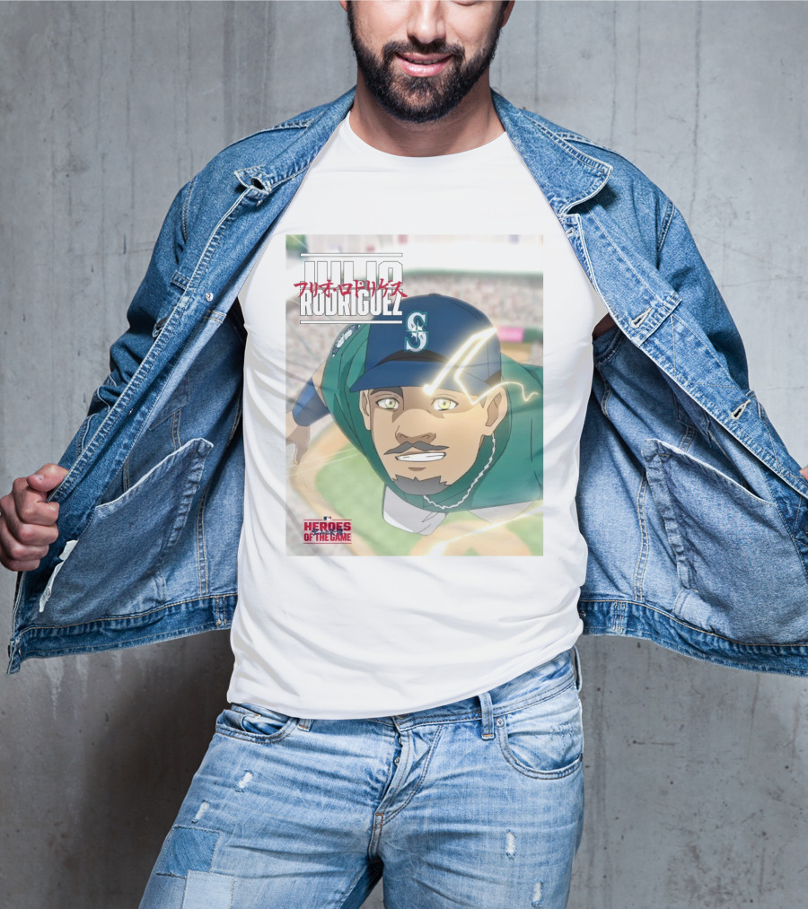 Seattle Mariners Julio Rodriguez Anime Heroes Of The Game MLB J-Rod T-Shirt