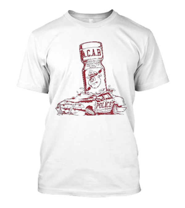 More Poppers Less Coppers ACAB Police Car T-Shirt