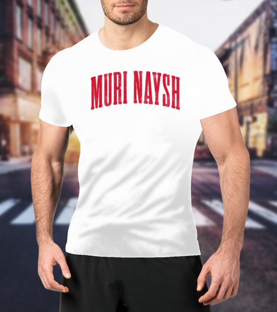 Muri Naysh Red Sparkle Bold Text T-Shirt