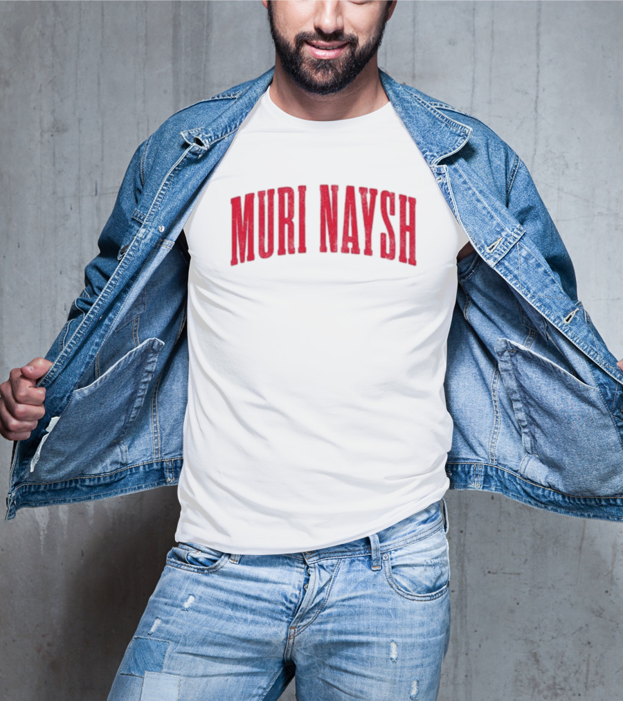Muri Naysh Red Sparkle Bold Text T-Shirt