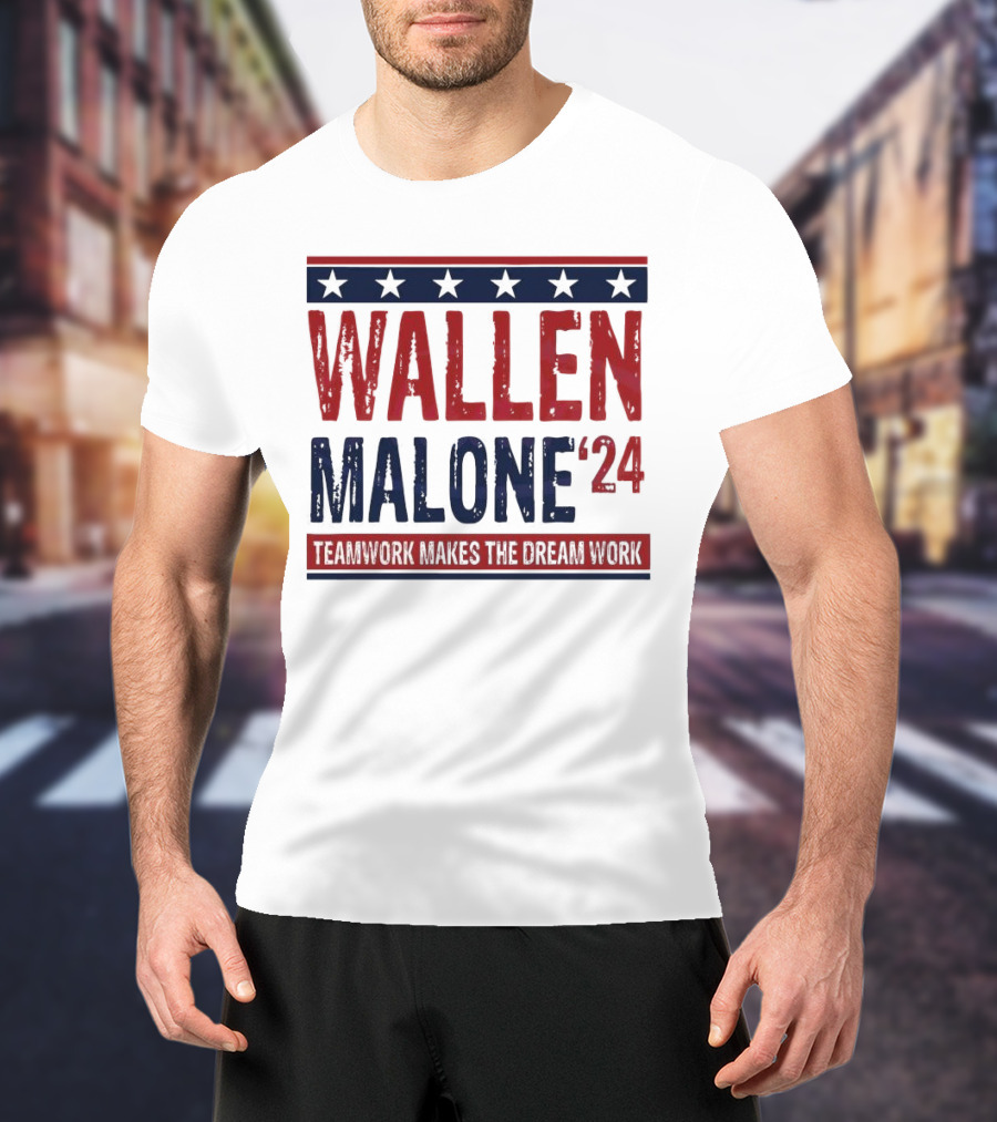 Wallen Malone '24 Teamwork Makes The Dream Work Stars T-Shirt