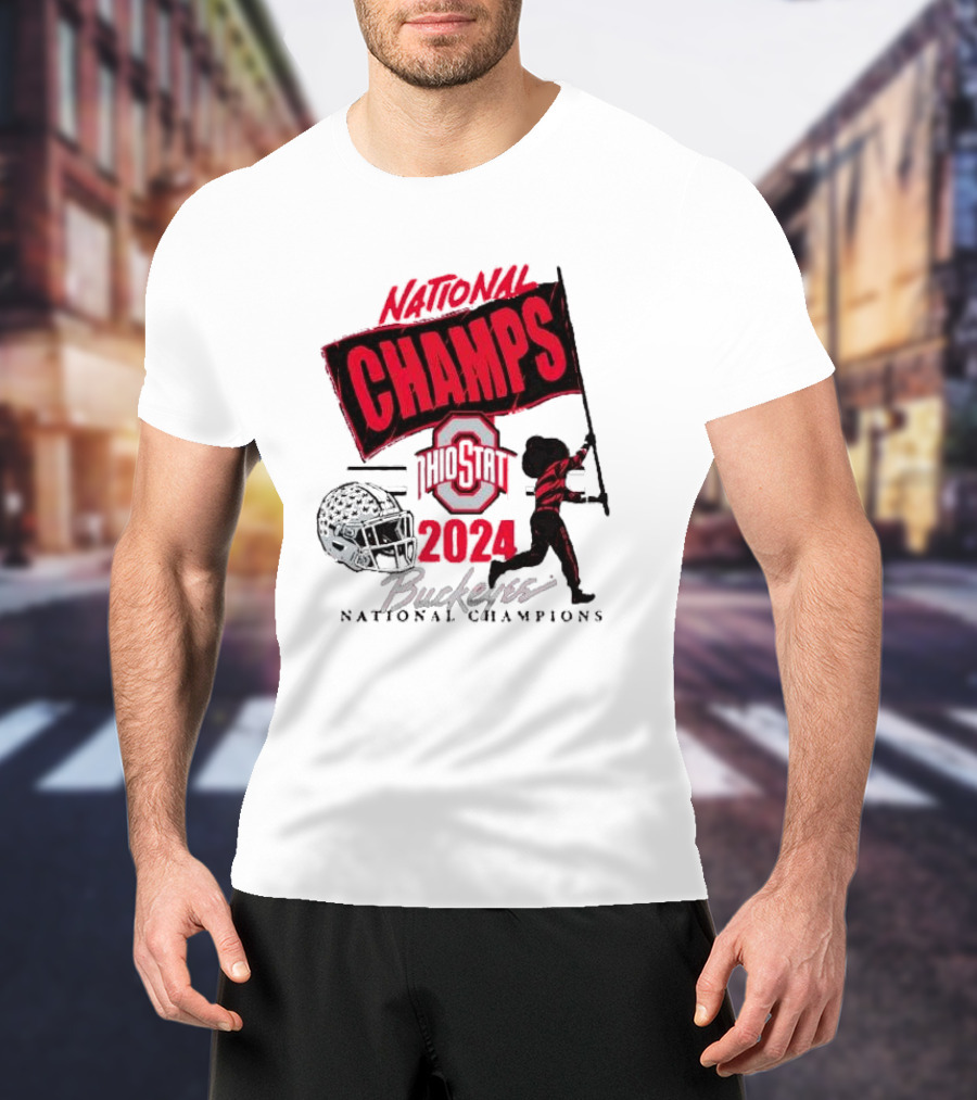 National Champs Ohio State 2024 Brutus Flag Wave T-Shirt