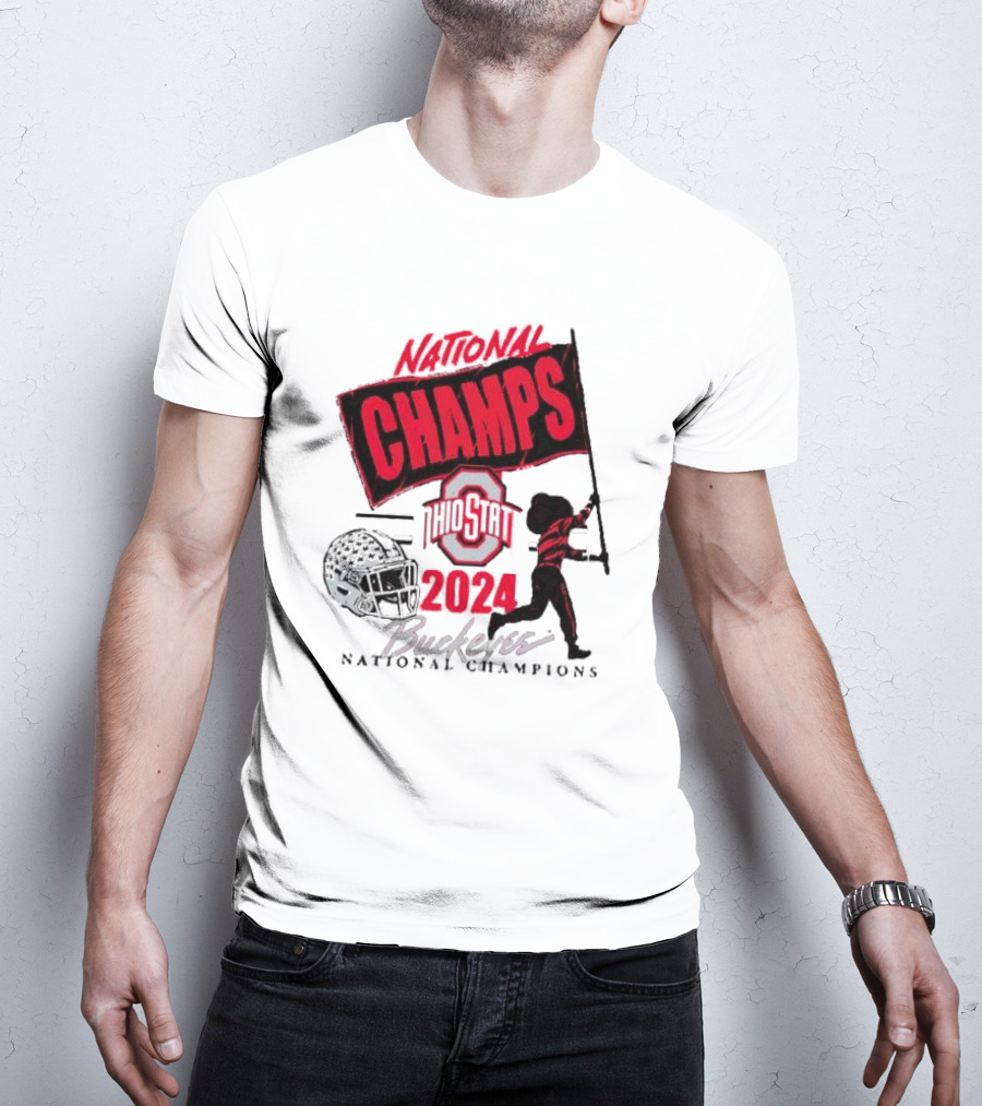 National Champs Ohio State 2024 Brutus Flag Wave T-Shirt