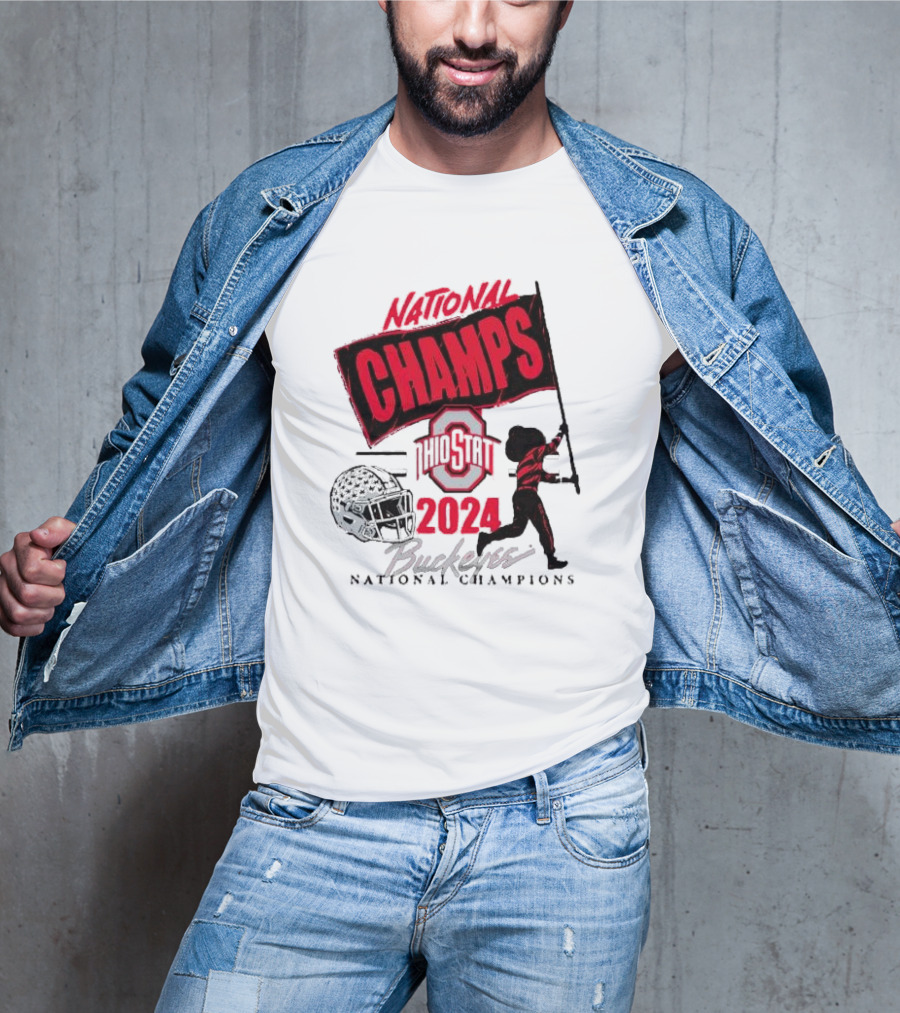 National Champs Ohio State 2024 Brutus Flag Wave T-Shirt