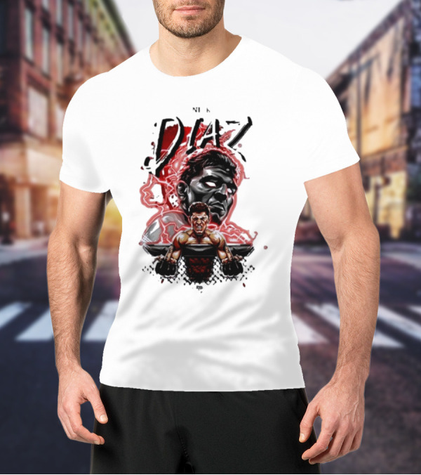 Nate Nick Diaz Electric Aura Fight Scene T-Shirt