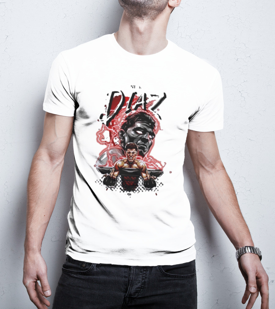 Nate Nick Diaz Electric Aura Fight Scene T-Shirt