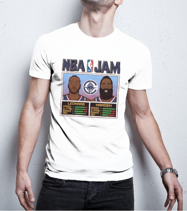 NBA Jam Leonard Harden Clippers Player Stats T-Shirt