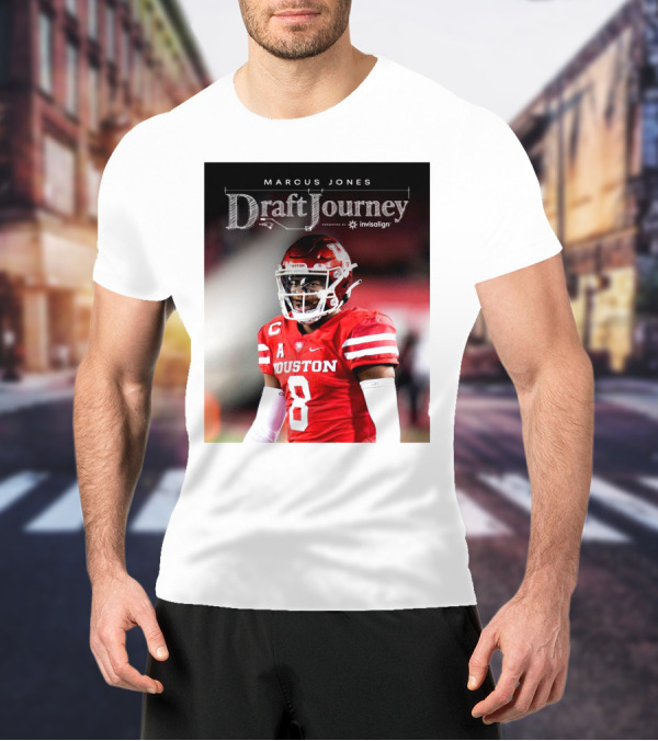 Marcus Jones New England Patriots NFL Draft Journey Houston Football T-Shirt
