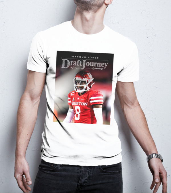 Marcus Jones New England Patriots NFL Draft Journey Houston Football T-Shirt