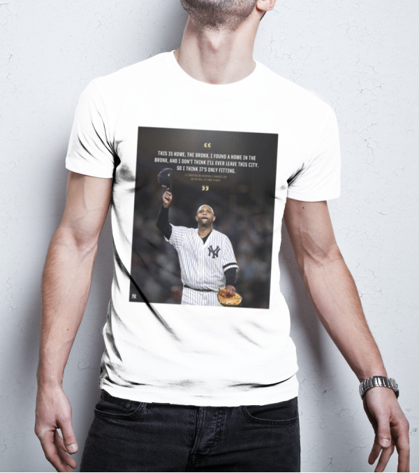 New York Yankees CC Sabathia This Is Home The Bronx Hall Of Fame Plaque T-Shirt