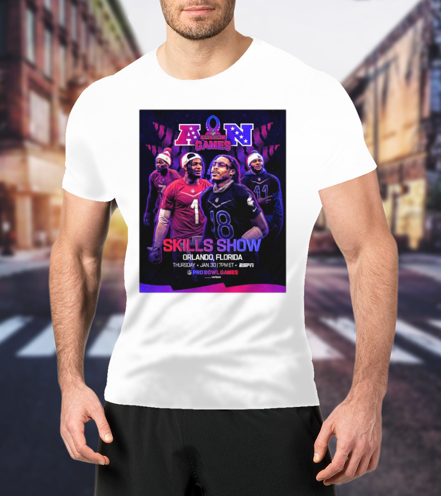 NFC And AFC NFL Pro Bowl Games 2025 Skills Show Orlando Florida January 30 ESPN T-Shirt