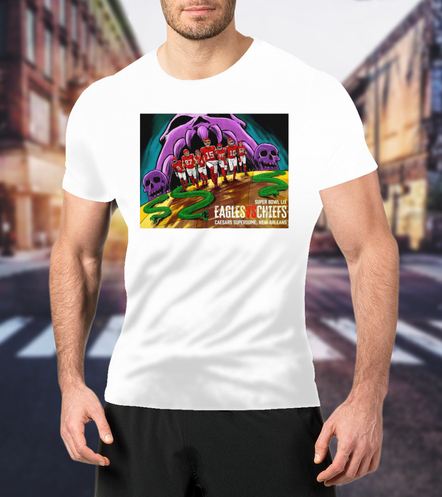 Super Bowl LIX Eagles Vs Chiefs Caesars Superdome New Orleans T-Shirt