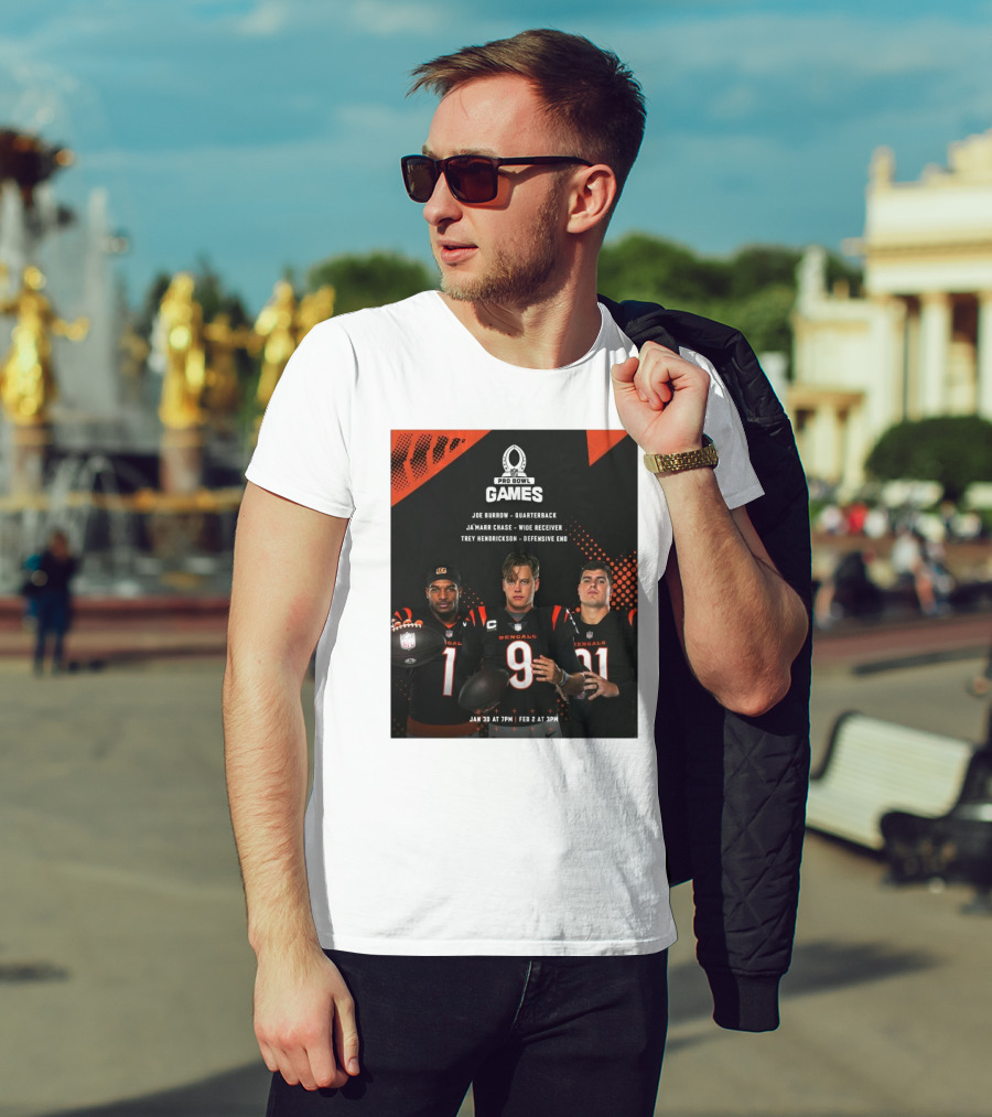 Pro Bowl Games 2025 Joe Burrow Ja’marr Chase Trey Hendrickson Jan 30 Feb 2 Bengals NFL T-Shirt