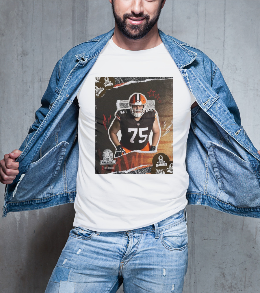 NFL Pro Bowl Games 2025 Joel Bitonio Cleveland Browns 75 T-Shirt