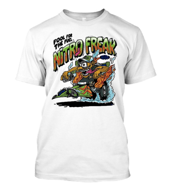NHRA Nitro Freak Fool For The Fuel Drag Racing Cartoon Character T-Shirt