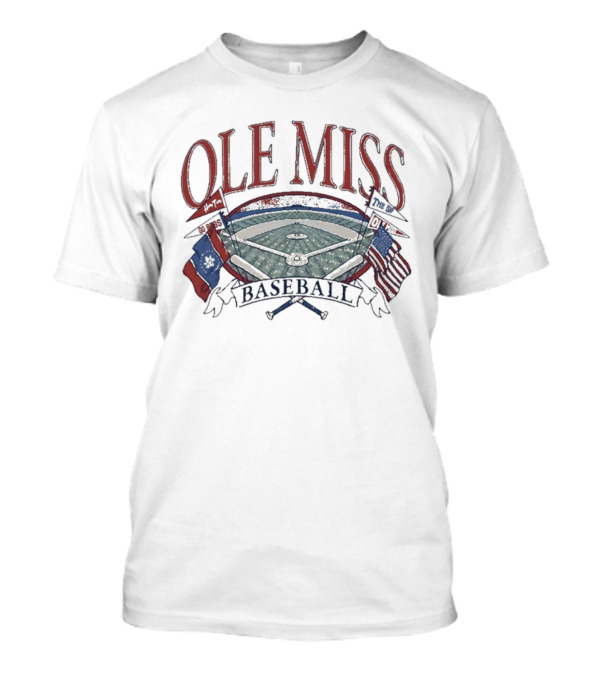 Ole Miss Baseball Fanbase Home Field Flags T-Shirt