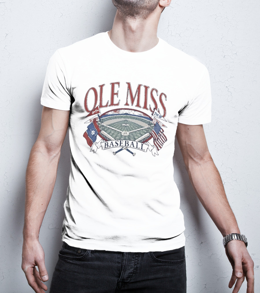 Ole Miss Baseball Fanbase Home Field Flags T-Shirt