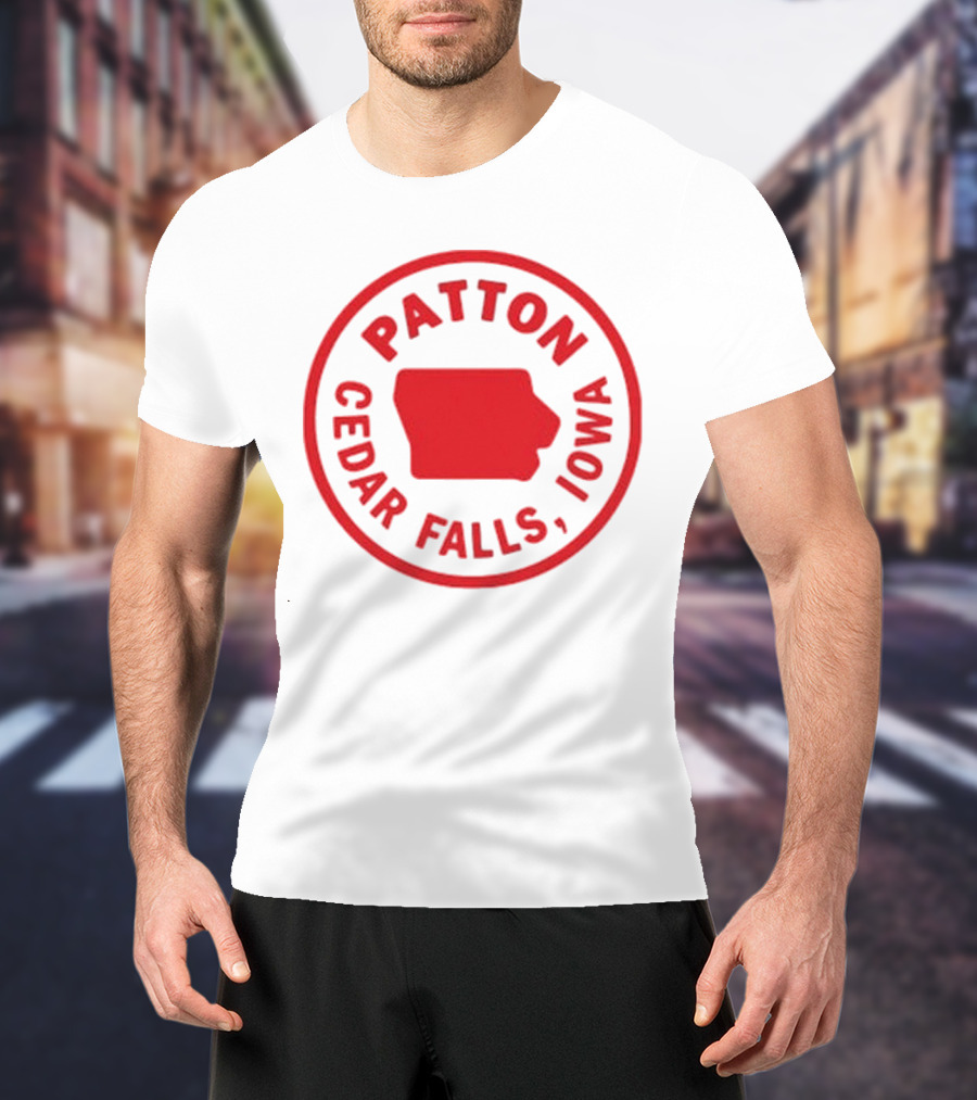 Patton Cedar Falls Iowa Map Circle T-Shirt