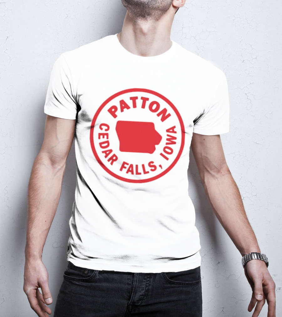 Patton Cedar Falls Iowa Map Circle T-Shirt