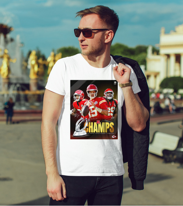 Kansas City Chiefs AFC Champs Nikko Remigio Patrick Mahomes II Kareem Hunt Signatures T-Shirt