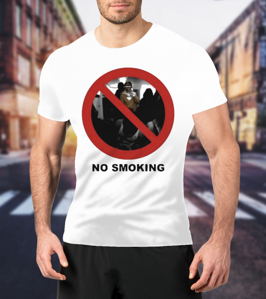 No Smoking Circle Icon With Anonymous Figure T-Shirt