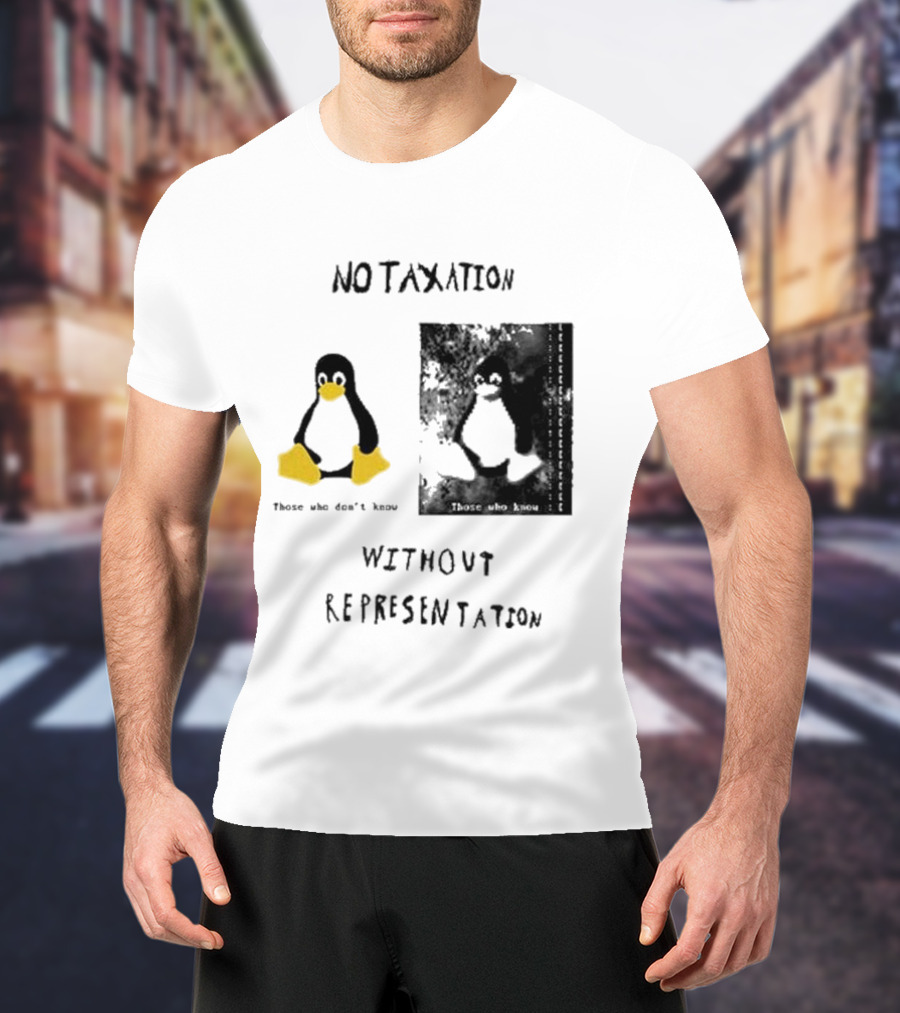 No Taxation Without Representation Unhappy Feet Penguin T-Shirt