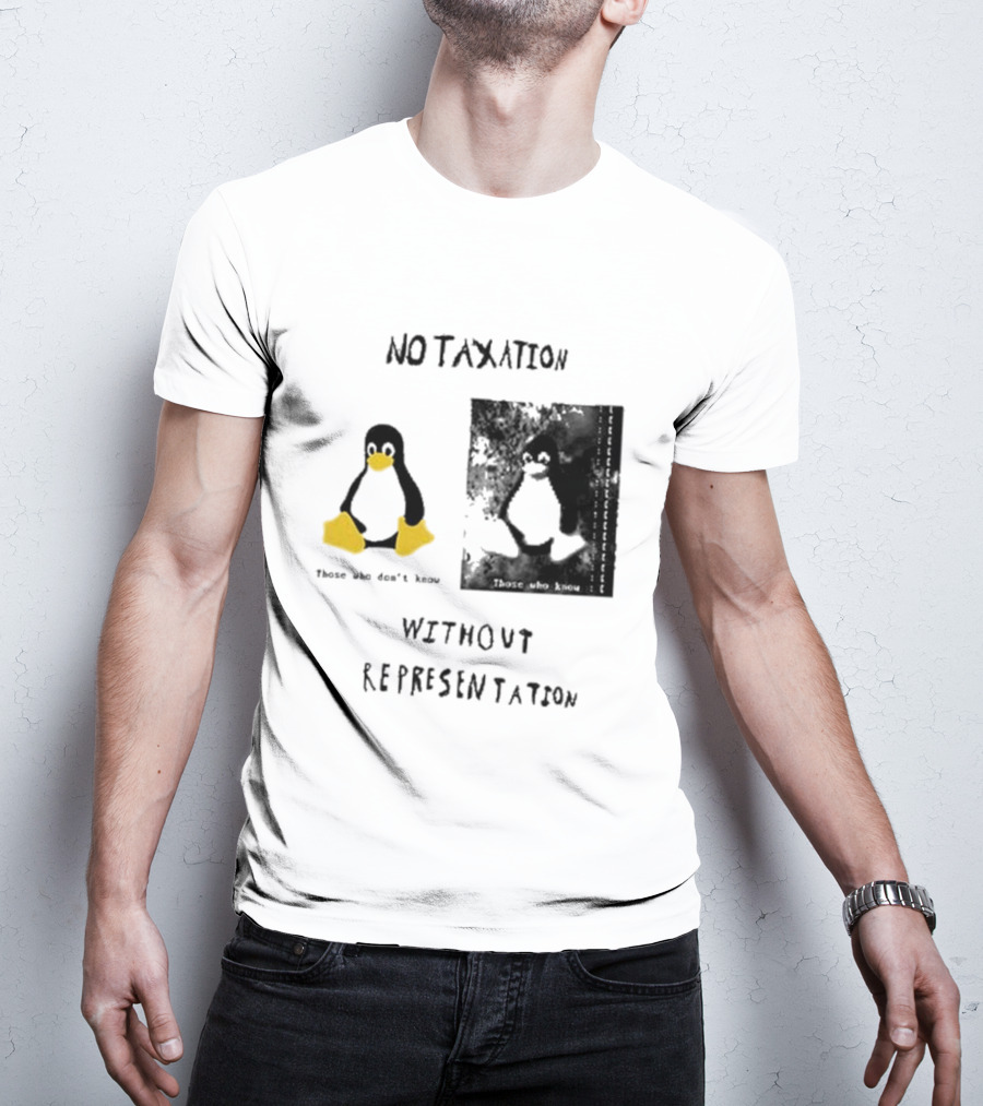 No Taxation Without Representation Unhappy Feet Penguin T-Shirt