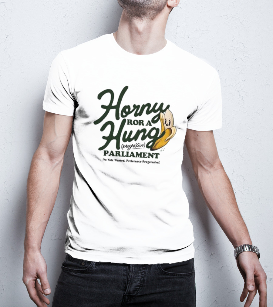 Horny For A Hung Parliament Banana Cartoon T-Shirt