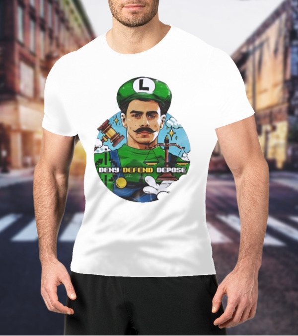 Nordacious Store Deny Defend Depose Mario Luigi Parody T-Shirt