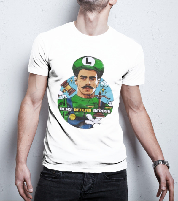 Nordacious Store Deny Defend Depose Mario Luigi Parody T-Shirt