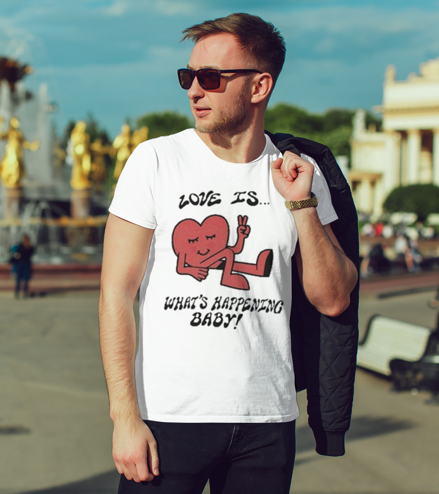 Not Dead Yet Nell Serrano Love Is What's Happening Baby Peace Heart T-Shirt