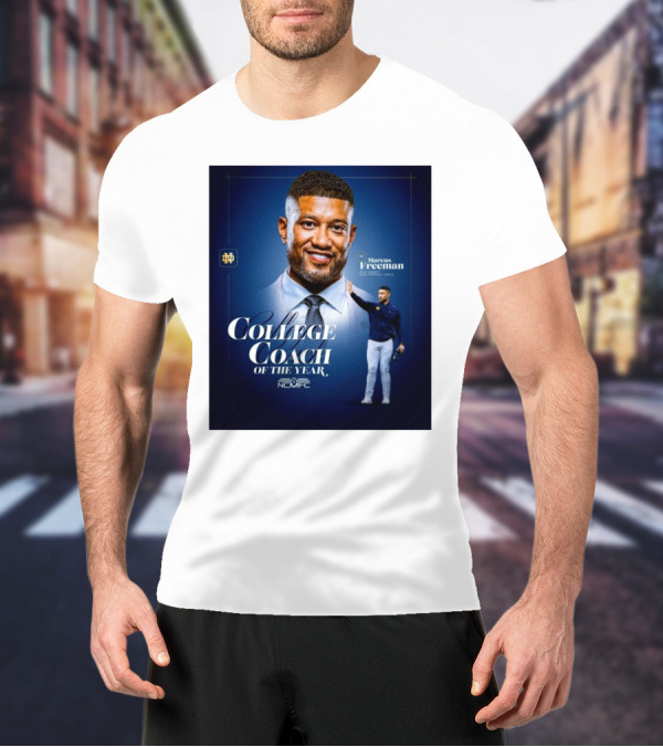 Marcus Freeman 2025 Notre Dame Fighting Irish NCMFC College Coach Of The Year T-Shirt