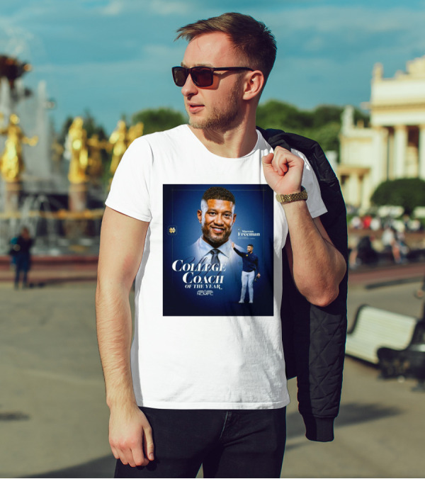 Marcus Freeman 2025 Notre Dame Fighting Irish NCMFC College Coach Of The Year T-Shirt