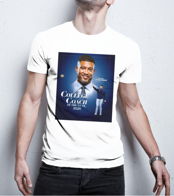 Marcus Freeman 2025 Notre Dame Fighting Irish NCMFC College Coach Of The Year T-Shirt