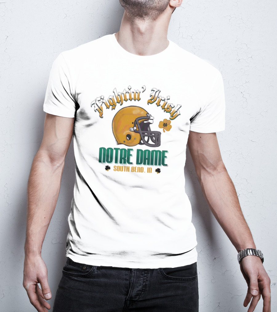 Fighting Irish Vintage Notre Dame Football South Bend IN Helmet Icon T-Shirt