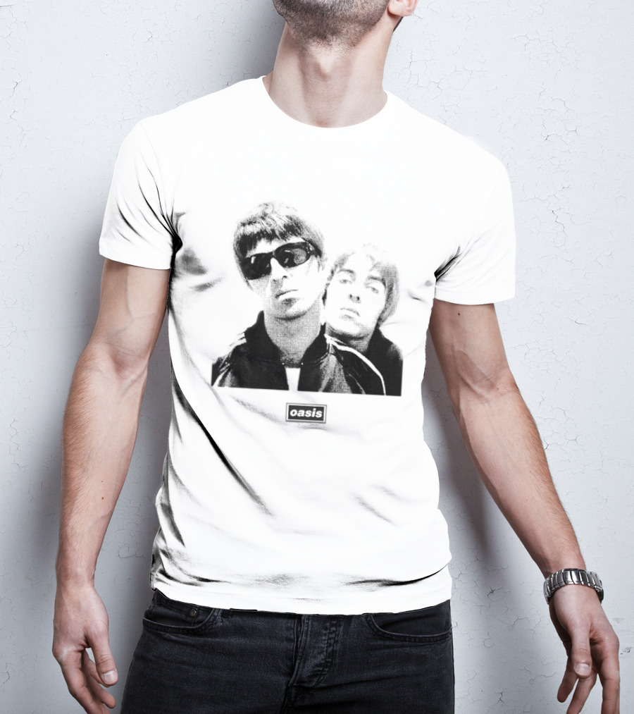 Oasis Boxed Web Exclusive Liam And Noel Gallagher Black And White T-Shirt