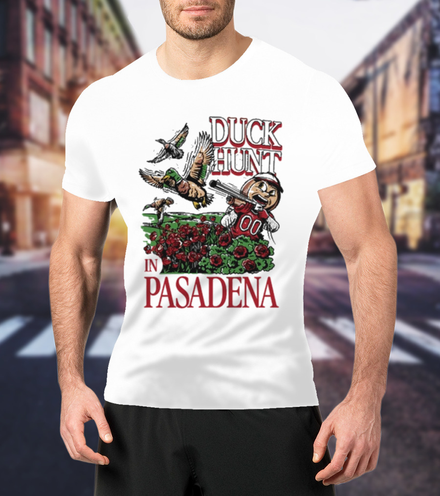 Duck Hunt In Pasadena Football Roses Retro Style T-Shirt