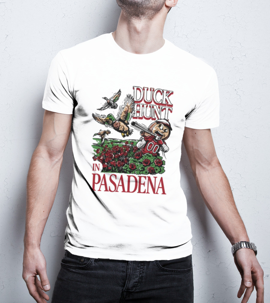 Duck Hunt In Pasadena Football Roses Retro Style T-Shirt